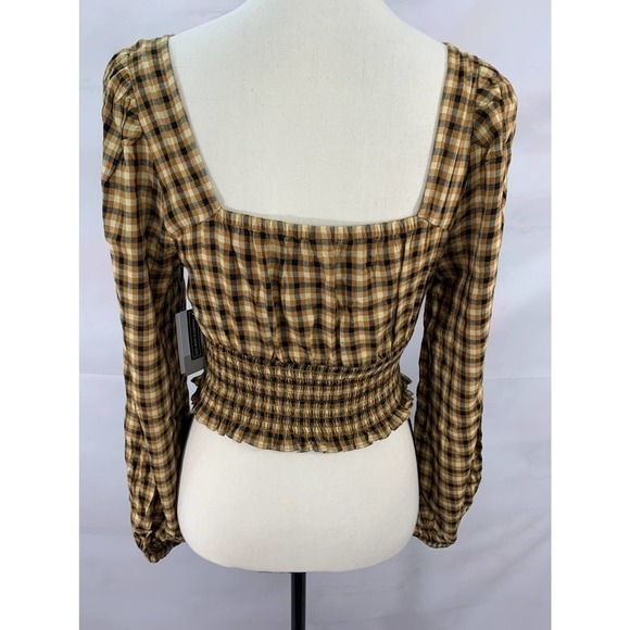 BP. Dreamy Long Sleeve Smock Crop Top Preppy Cottage core Women’s Small NWT - Picture 3 of 5